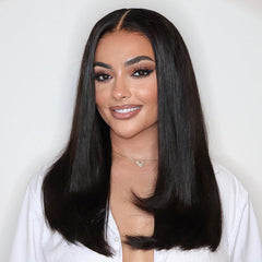 Straight HD Lace Frontal Wig Luxury Double Drawn With Pre-plucked Edges