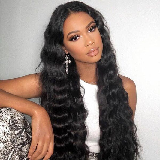 HD  13"×4" Frontal Lace Wigs Virgin Human Hair Pre plucked Natural Hairline Invisible Lace for Loose Deep WaveHair