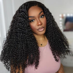 HD 13"×4" Frontal Lace Wigs Virgin Human Hair Pre plucked Natural Hairline Invisible Lace for Kinky Curly Hair