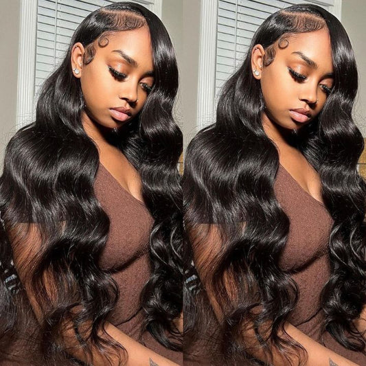 High Quality Grade A Brazilian Virgin Human Hair 13"×4" Lace Front Wigs Body Wave