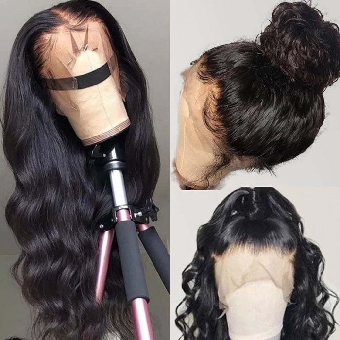 High Quality Grade A Brazilian Virgin Human Hair 13"×4" Lace Front Wigs Body Wave