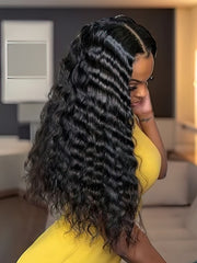 Loose Deep Wave HD Lace Frontal Wig Double Drawn Luxury Wig with Pre-plucked Edges