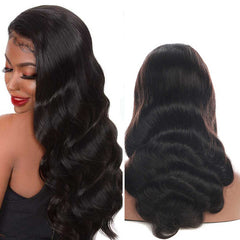 High Quality Grade A Brazilian Virgin Human Hair 13"×4" Lace Front Wigs Body Wave