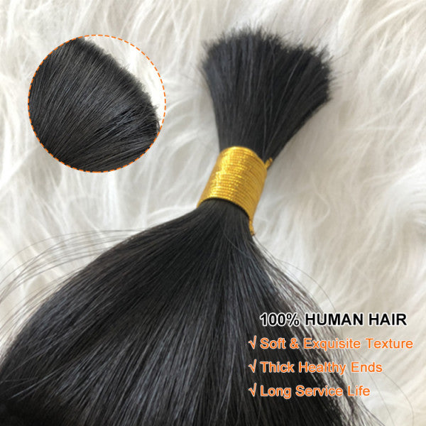 Human Braiding Hair Natural Black Body Wave Bulk Hair For Micro Braiding No Weft 3 bundles