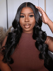 5x5 HD Lace Closure Glueless Body Wave Wig with Bleached Knots Match All Skin Tones