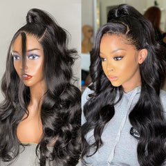 High Quality Grade A Brazilian Virgin Human Hair 13"×4" Lace Front Wigs Body Wave