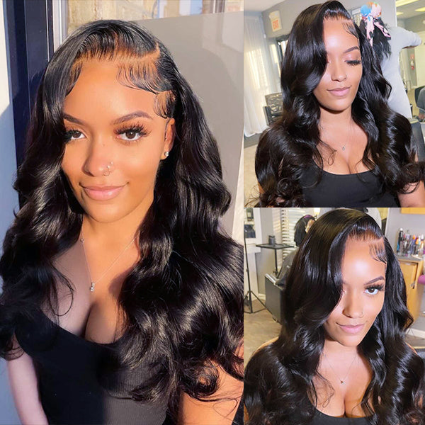 5x5 HD Lace Closure Glueless Body Wave Wig with Bleached Knots Match All Skin Tones