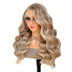 13x4 Lace Frontal Sunrised P10/16 Highlight Body Wave Pre-Everything Wig For Summer Style