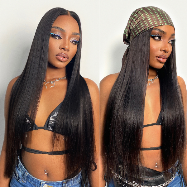 7x6 Parting Max Lace Straight Pre-Cut Easy-Wear Lace Frontal Natural Black Human Hair Wigs