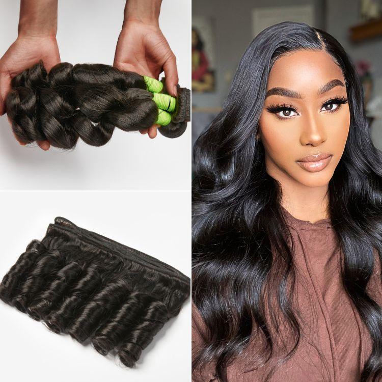 Upgraded Brazilian Hair | 3 Bundles with 4X4 Lace Closure Virgin Loose Wave Hair