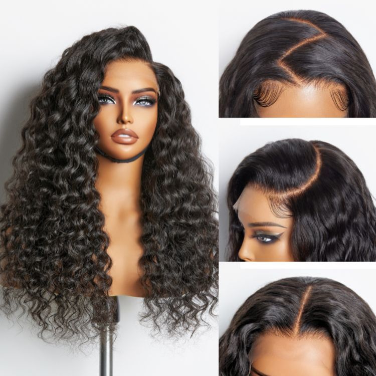 Water Wave HD Lace Frontal  Wig Double Drawn Luxury Wig with Pre-plucked Edges