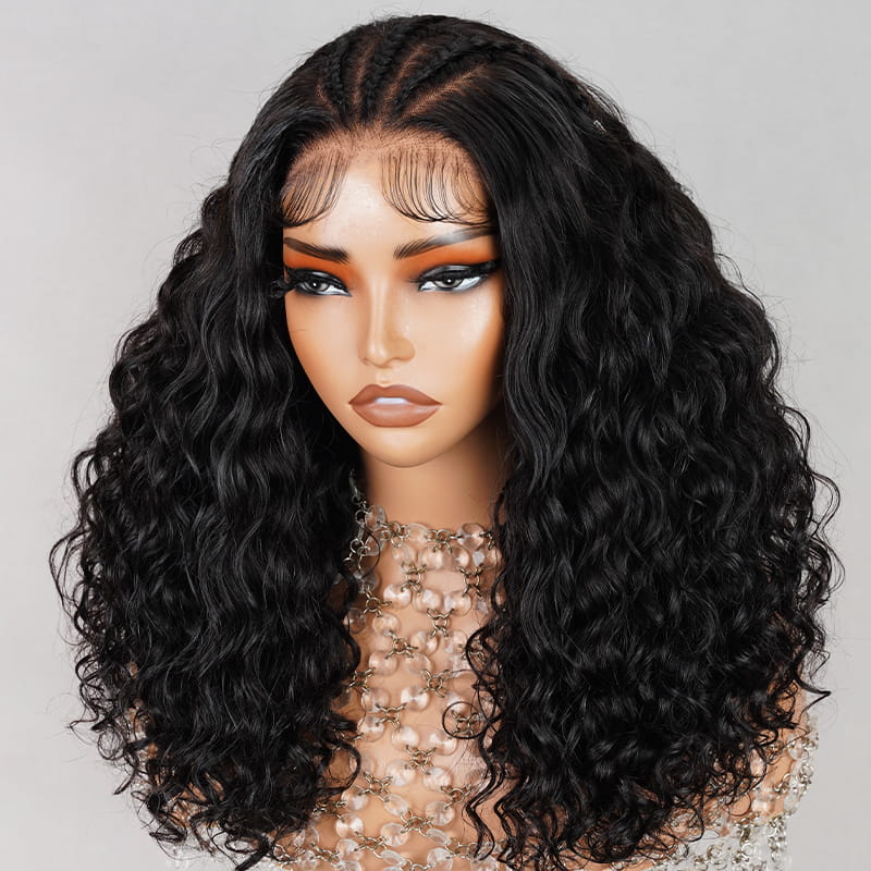 Braided Natural Wave Hair 13x4 HD Luxury Double Drawn Lace Frontal Wig Long Wigs Real Human Hair Wigs For Women