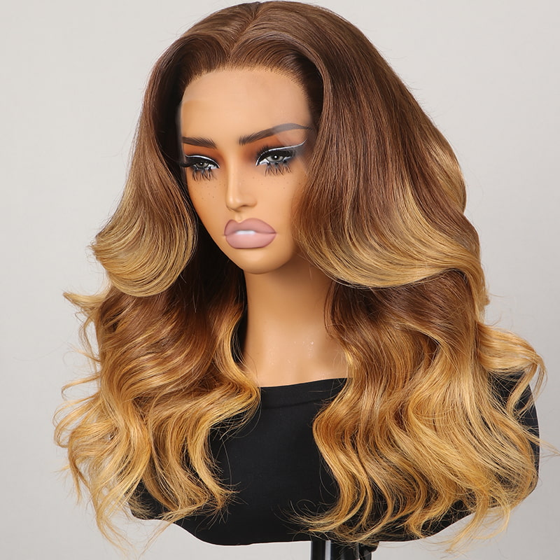 13x4 Lace Frontal Ombre T4/27 Highlight Loose Body Wave Pre-Everything Wig