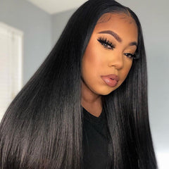 Straight HD Lace Frontal Wig Luxury Double Drawn With Pre-plucked Edges