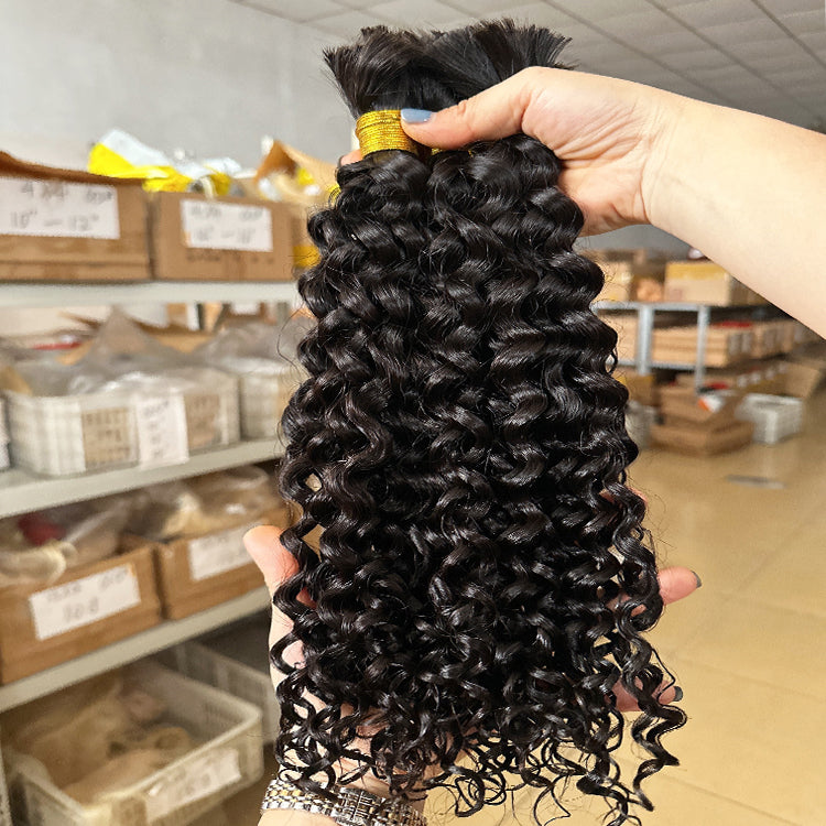 100% Unprocessed Virgin Natural Hair Bulk Braiding Human Hair No Weft For Braiding Hair Extensions 3Bundles