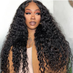 Water Wave HD Lace Frontal  Wig Double Drawn Luxury Wig with Pre-plucked Edges